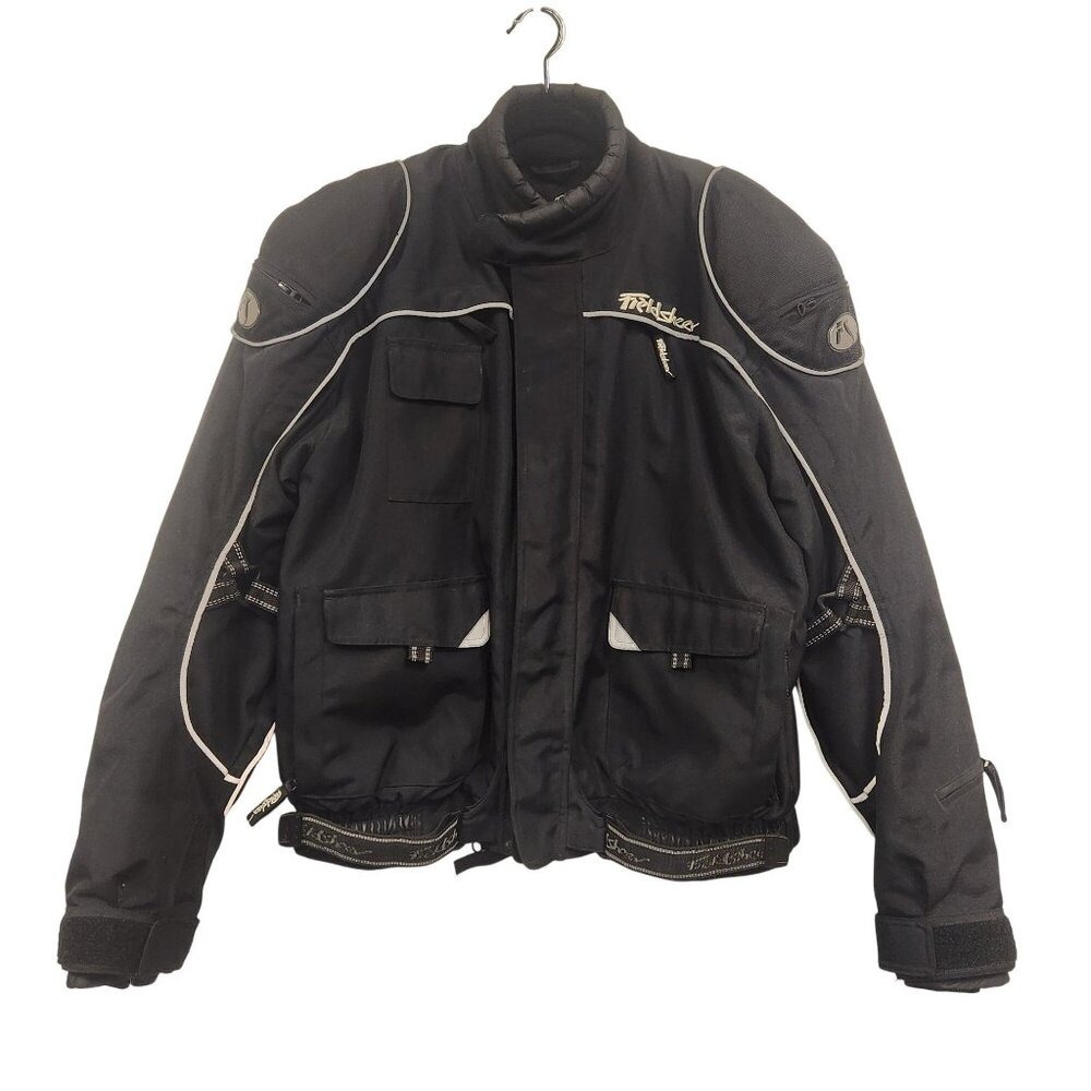 Fieldsheer Biker Moto Black Motorcycle Riding Jacket Armored Removable Liner